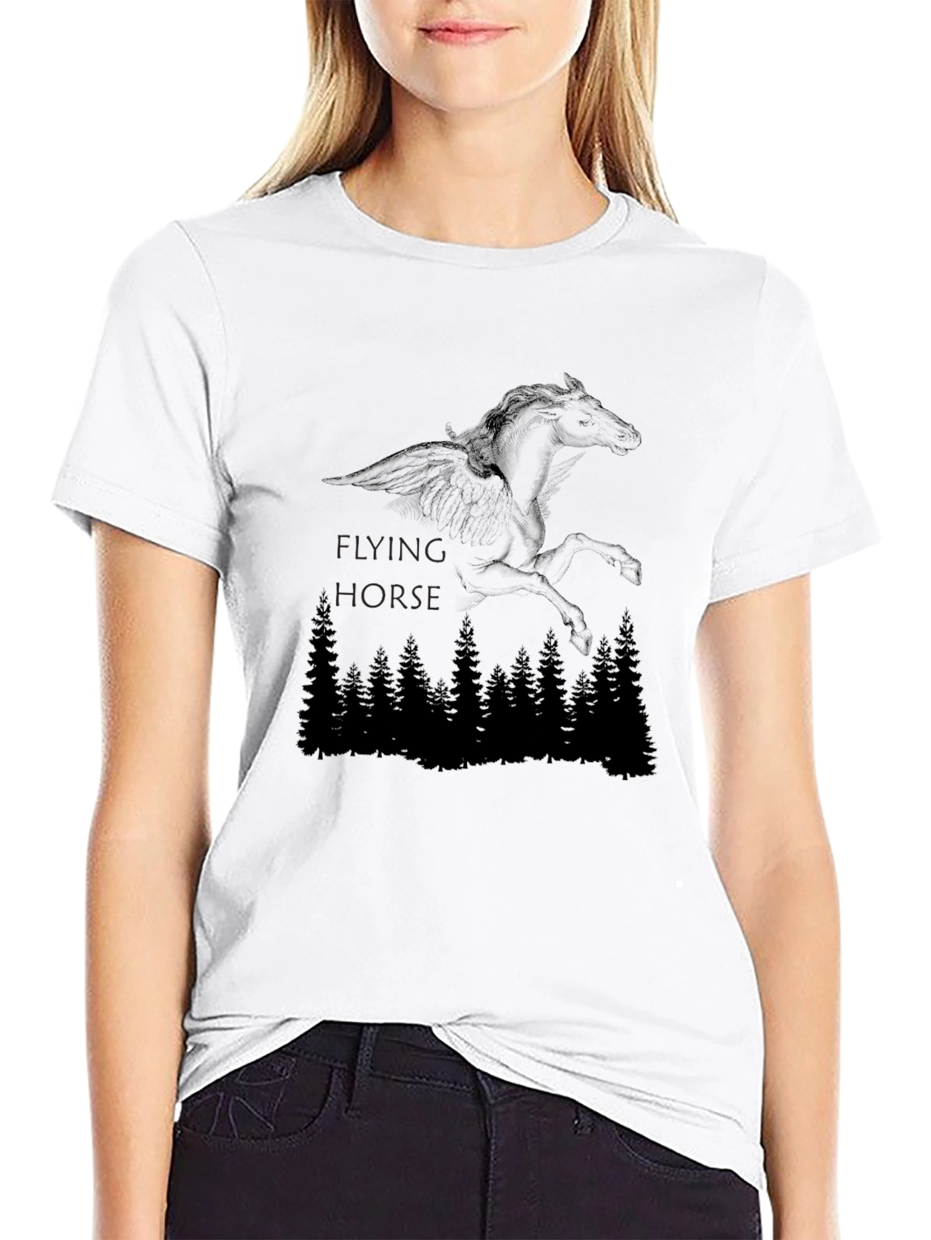 Flying Horse Graphic Tee - Mens Black T-Shirt