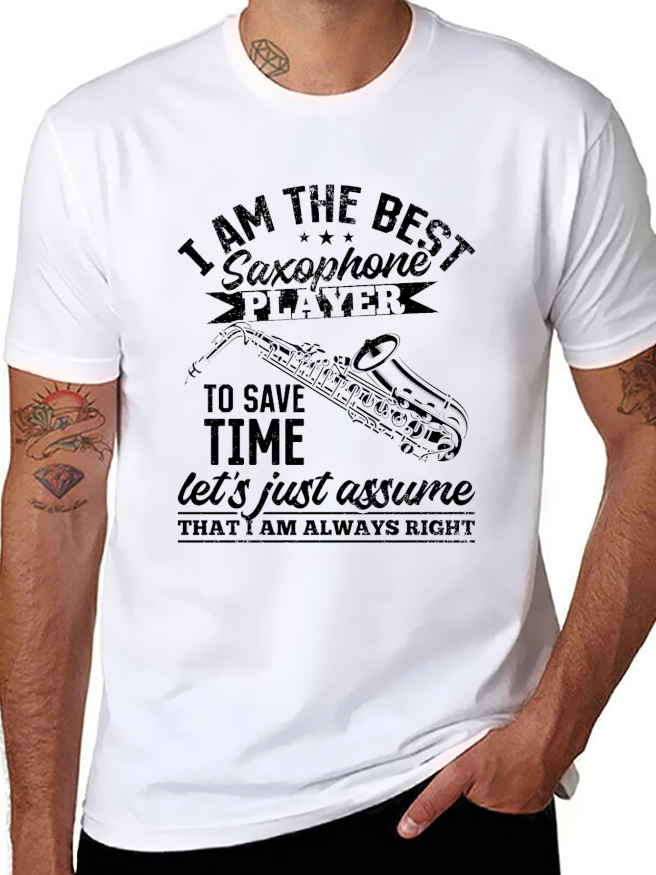 Saxophone Player Novelty Graphic Tee