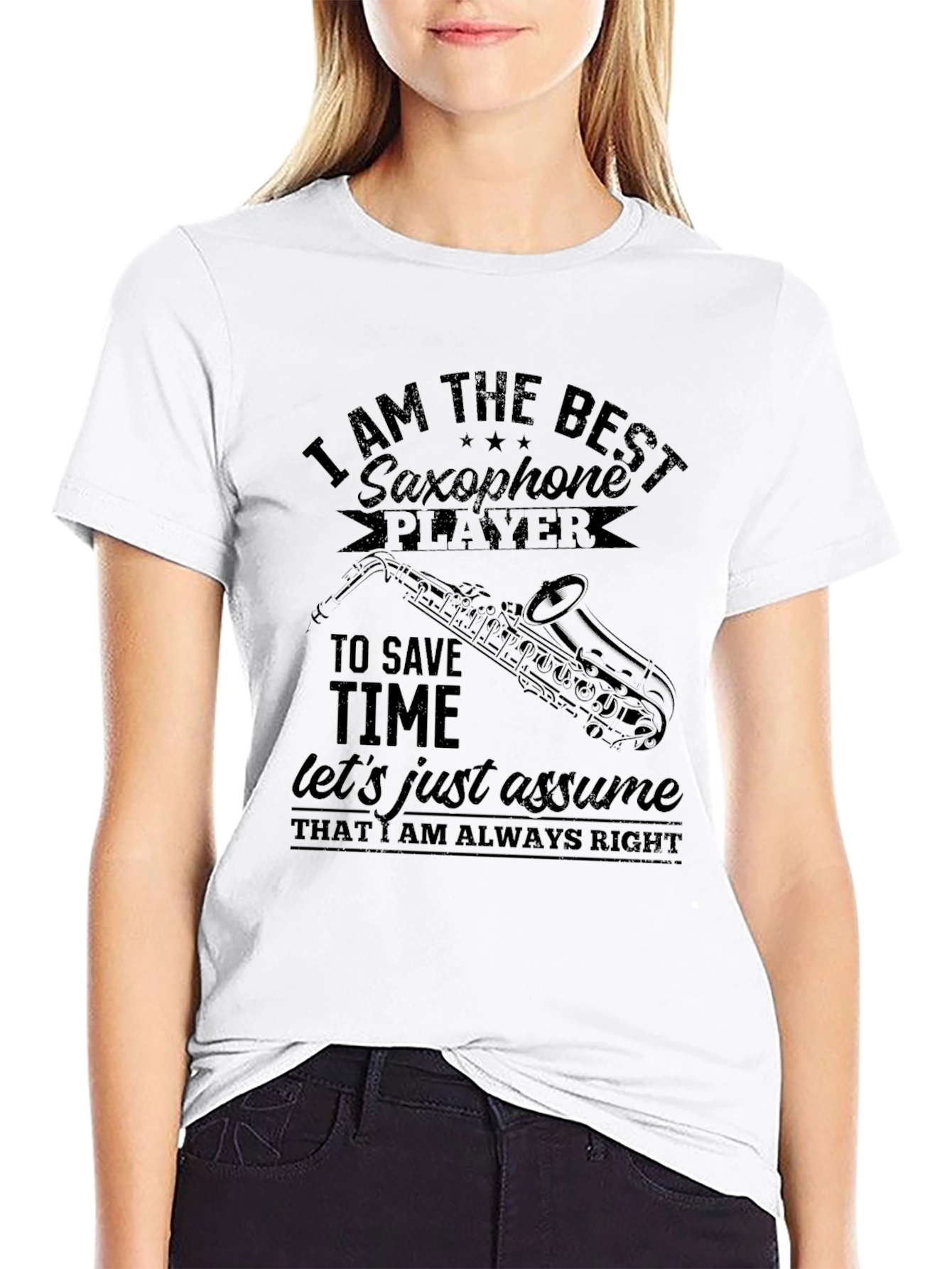Saxophone Player Novelty Graphic Tee
