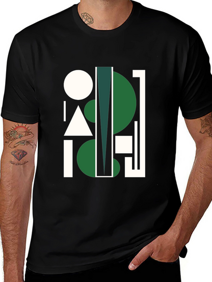 Geometric Abstract Black Graphic Tee