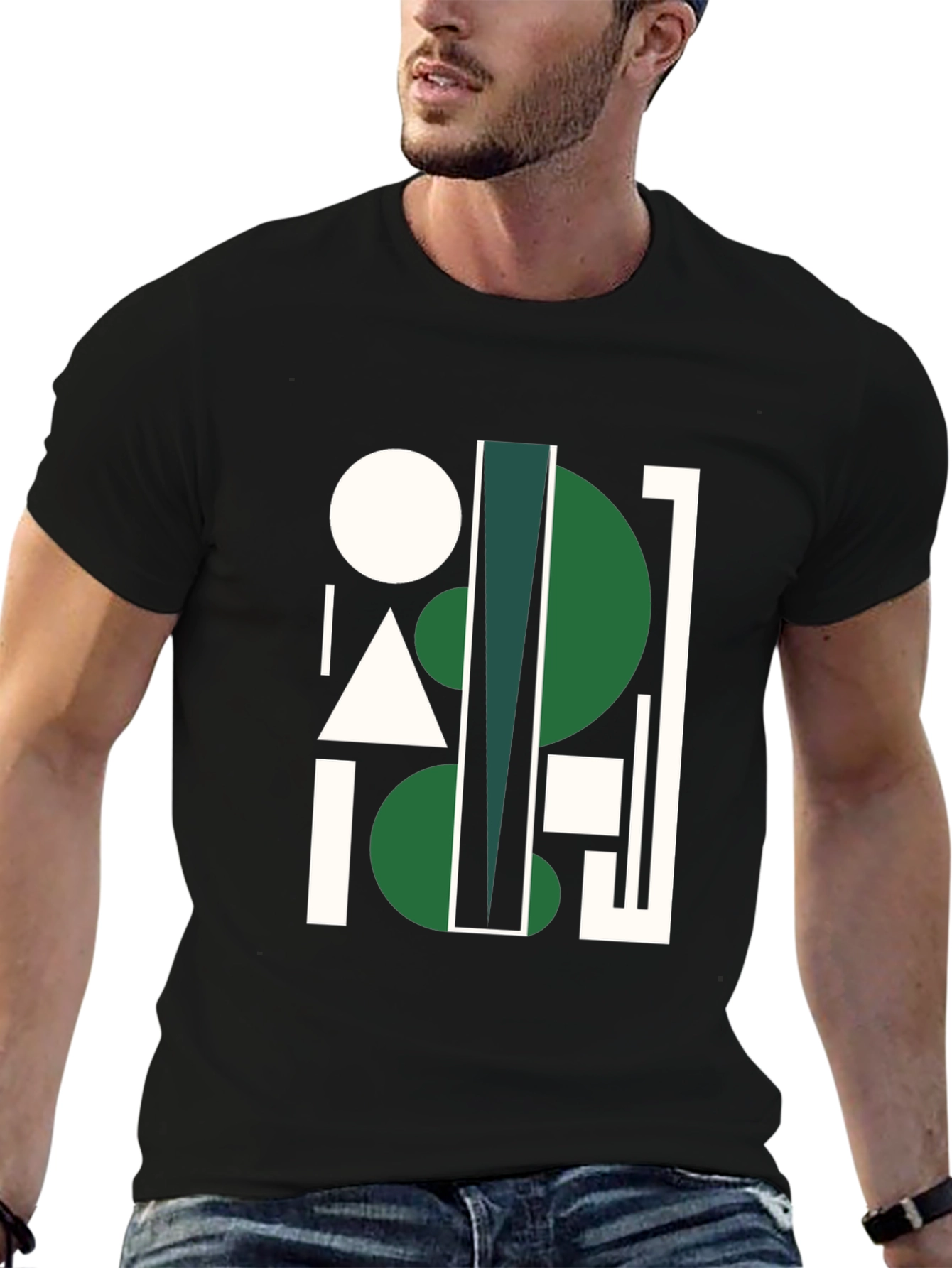 Geometric Abstract Black Graphic Tee