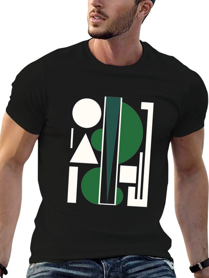 Geometric Abstract Black Graphic Tee