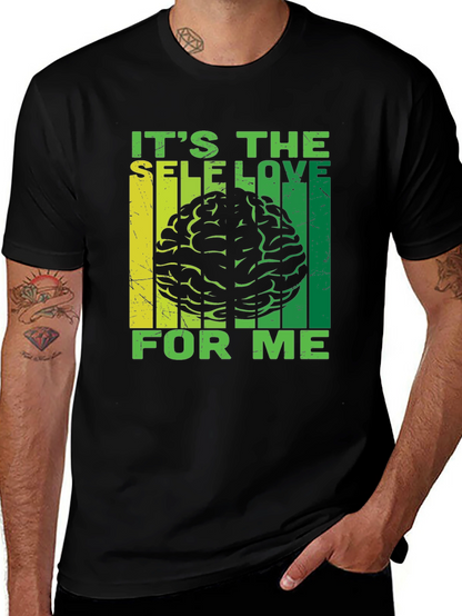 Self Love Brain T-Shirt - Mens Black Graphic Tee