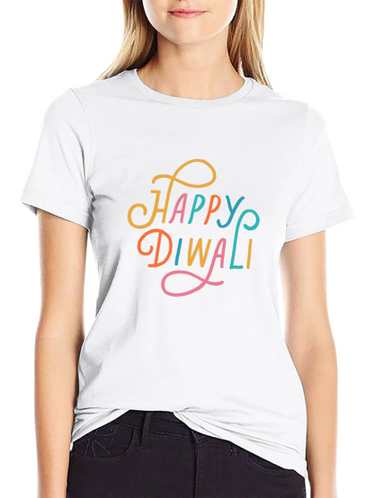 Happy Diwali Graphic Tee - Black Cotton T-Shirt
