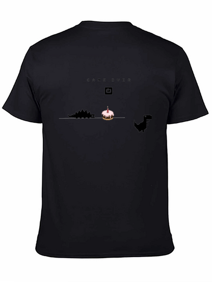 Game Over Birthday T-Shirt - Pixel Dinosaur Cake Design
