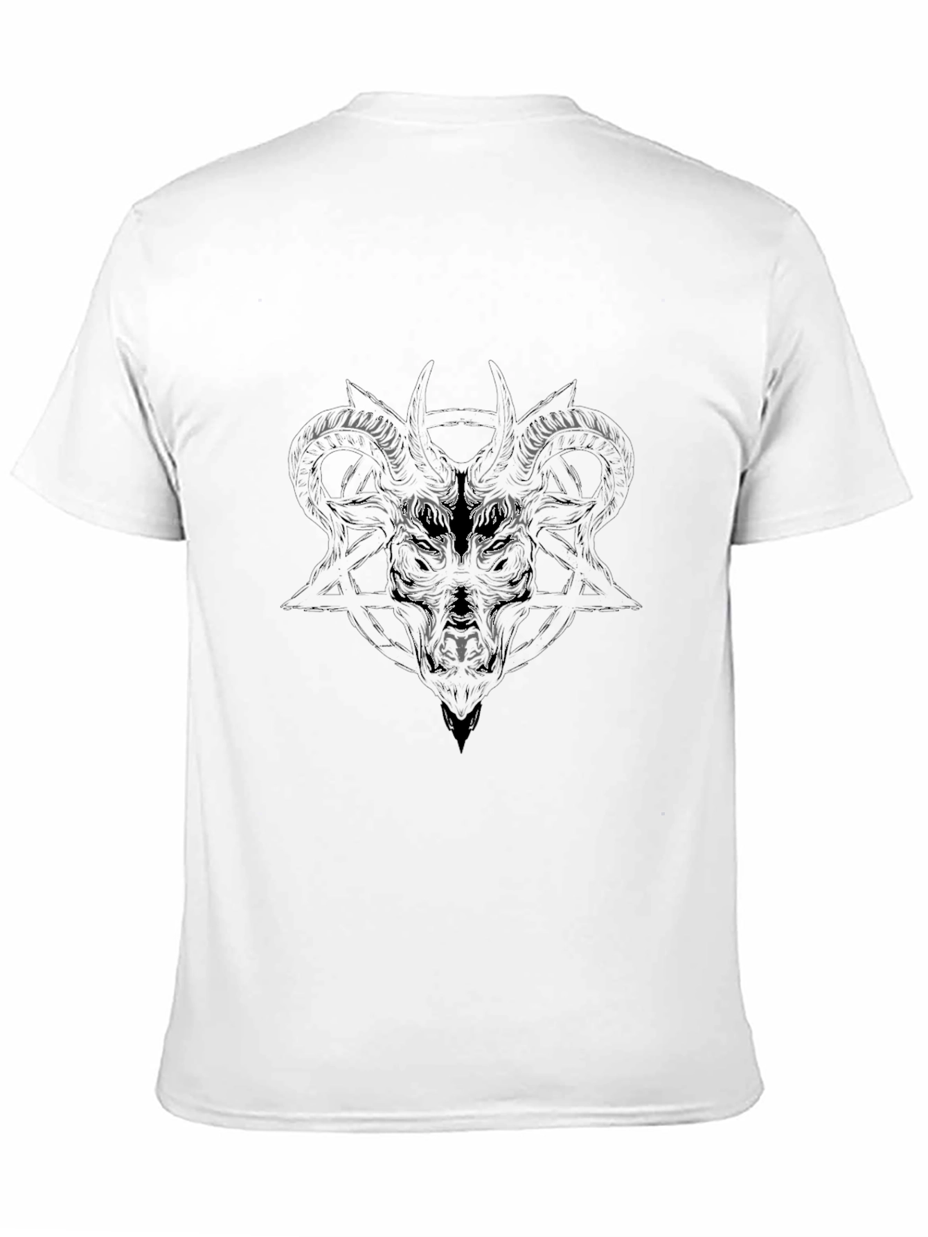 Mens Black Graphic Tee - Baphomet Design