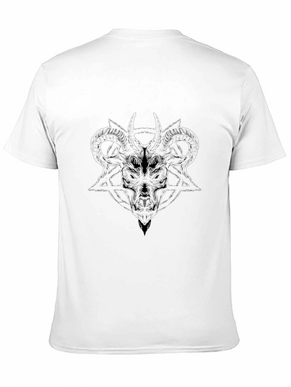 Mens Black Graphic Tee - Baphomet Design
