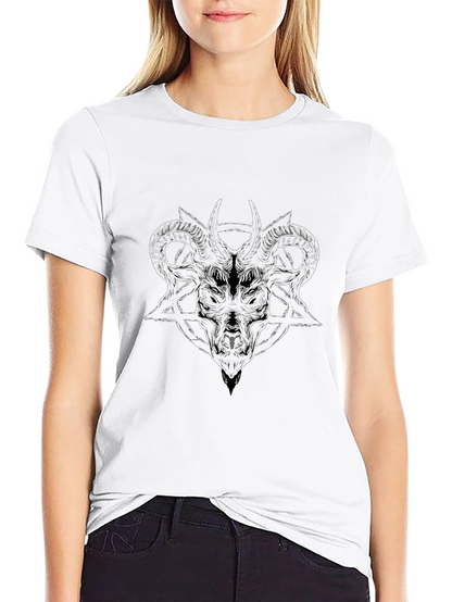 Mens Black Graphic Tee - Baphomet Design