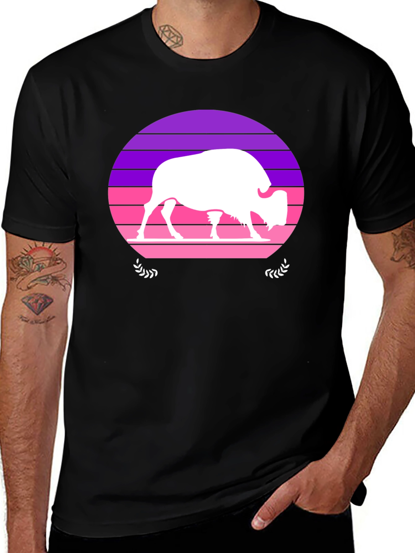 Retro Bison Silhouette T-Shirt