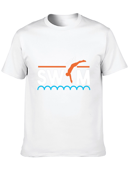 Just Swim T-Shirt - Black Graphic Tee