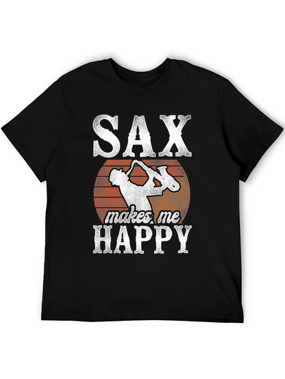 Saxophone T-Shirt: SAX makes me HAPPY Graphic Tee