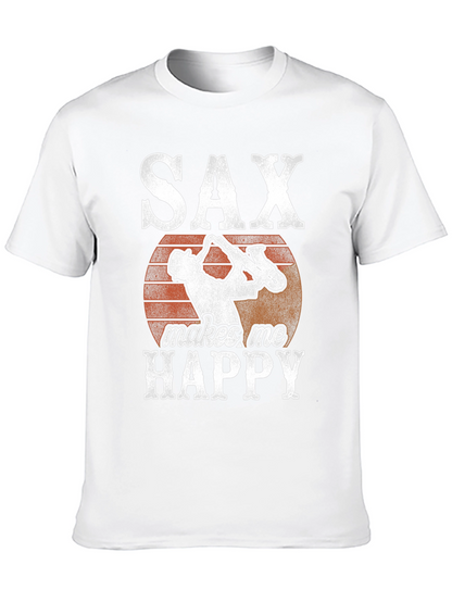 Saxophone T-Shirt: SAX makes me HAPPY Graphic Tee