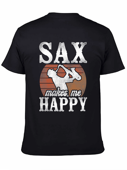 Saxophone T-Shirt: SAX makes me HAPPY Graphic Tee