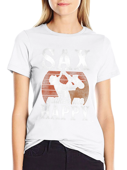 Saxophone T-Shirt: SAX makes me HAPPY Graphic Tee