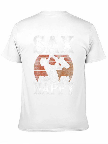 Saxophone T-Shirt: SAX makes me HAPPY Graphic Tee