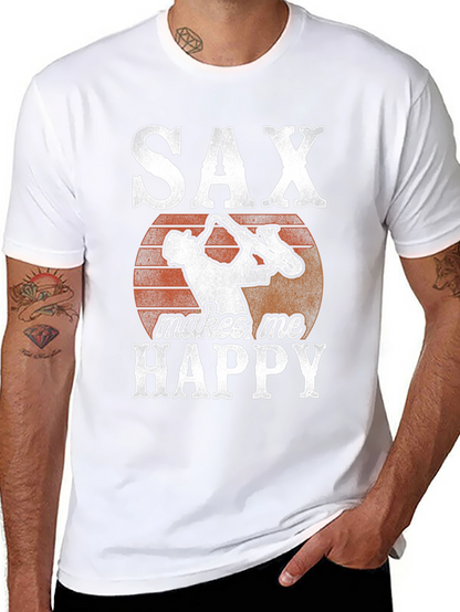 Saxophone T-Shirt: SAX makes me HAPPY Graphic Tee