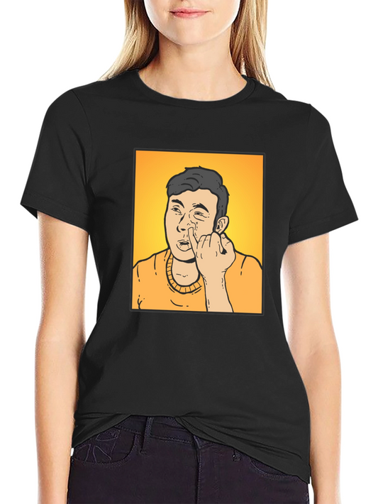 Funny Cartoon Man Black T-Shirt