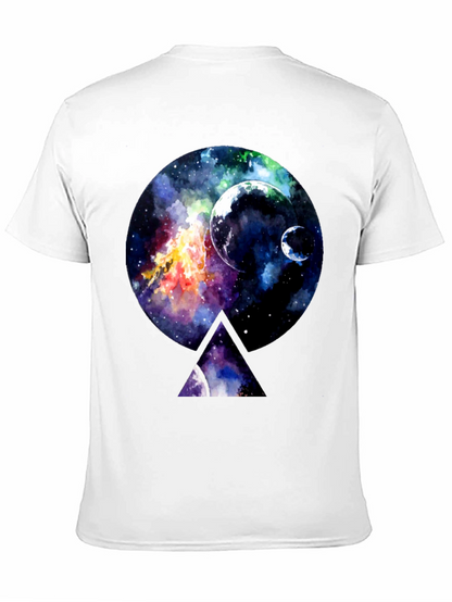 Galaxy Print Black Crewneck T-Shirt
