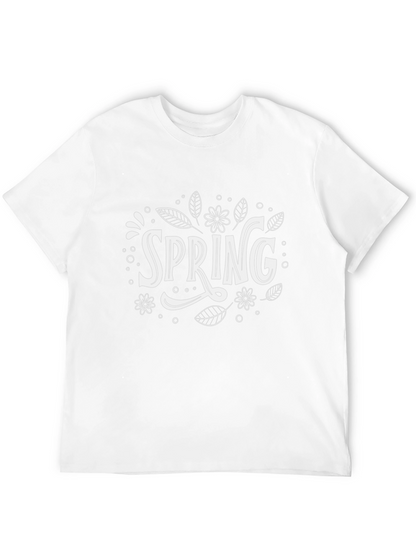 Spring Floral Graphic Tee - Black Cotton Shirt