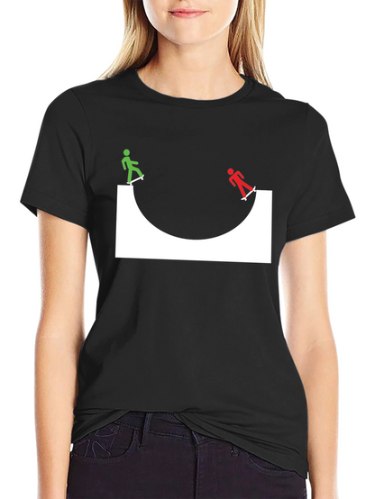 Skate Ramp Graphic Tee - Black Cotton T-Shirt
