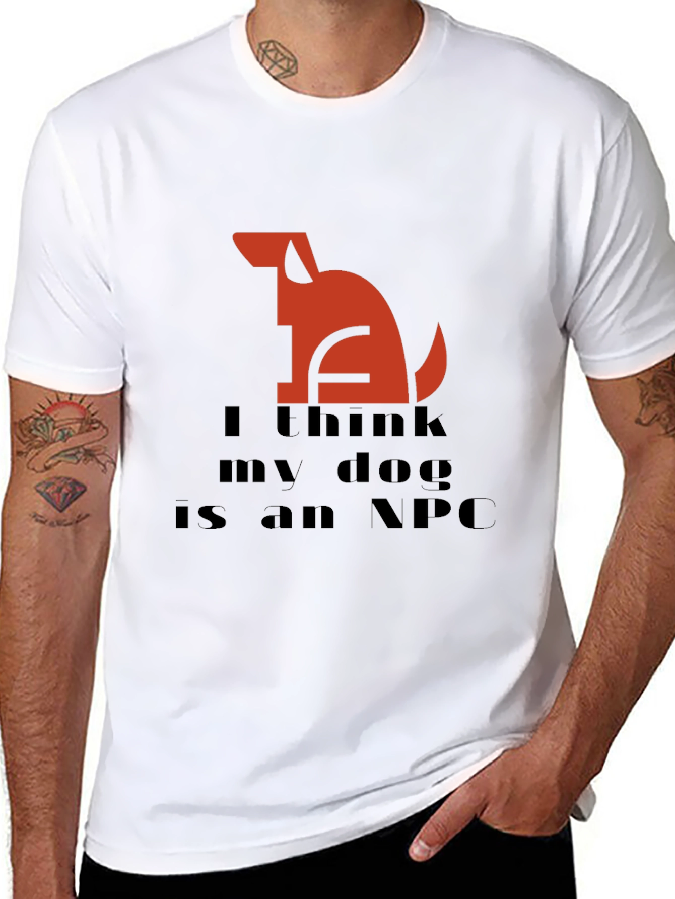 I Think My Dog is an NPC Black T-Shirt