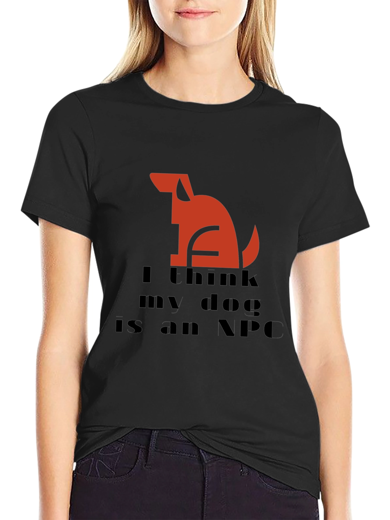 I Think My Dog is an NPC Black T-Shirt
