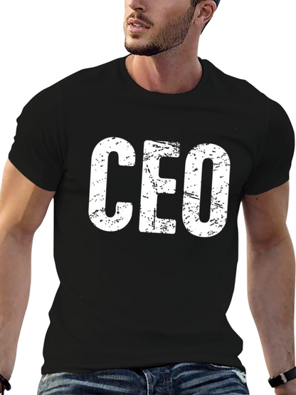 CEO Distressed Print Black T-Shirt