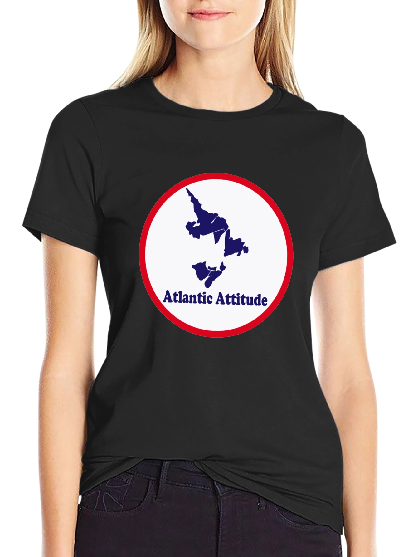 Atlantic Attitude Graphic Tee - Stylish Black T-Shirt