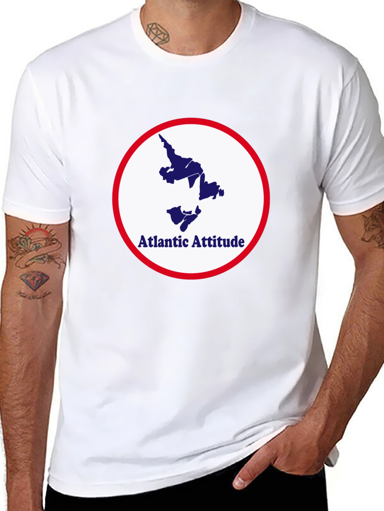 Atlantic Attitude Graphic Tee - Stylish Black T-Shirt