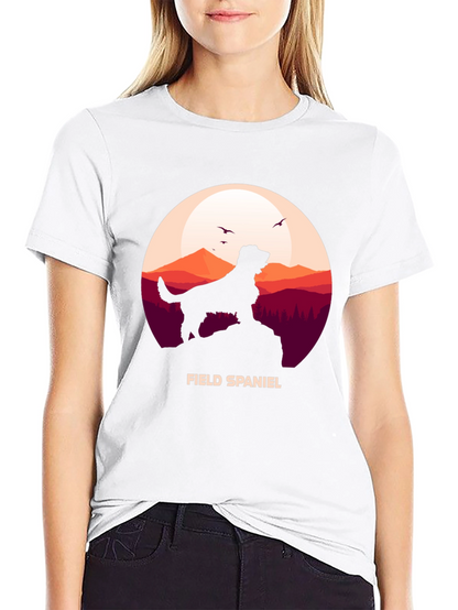 Field Spaniel Silhouette Graphic T-Shirt