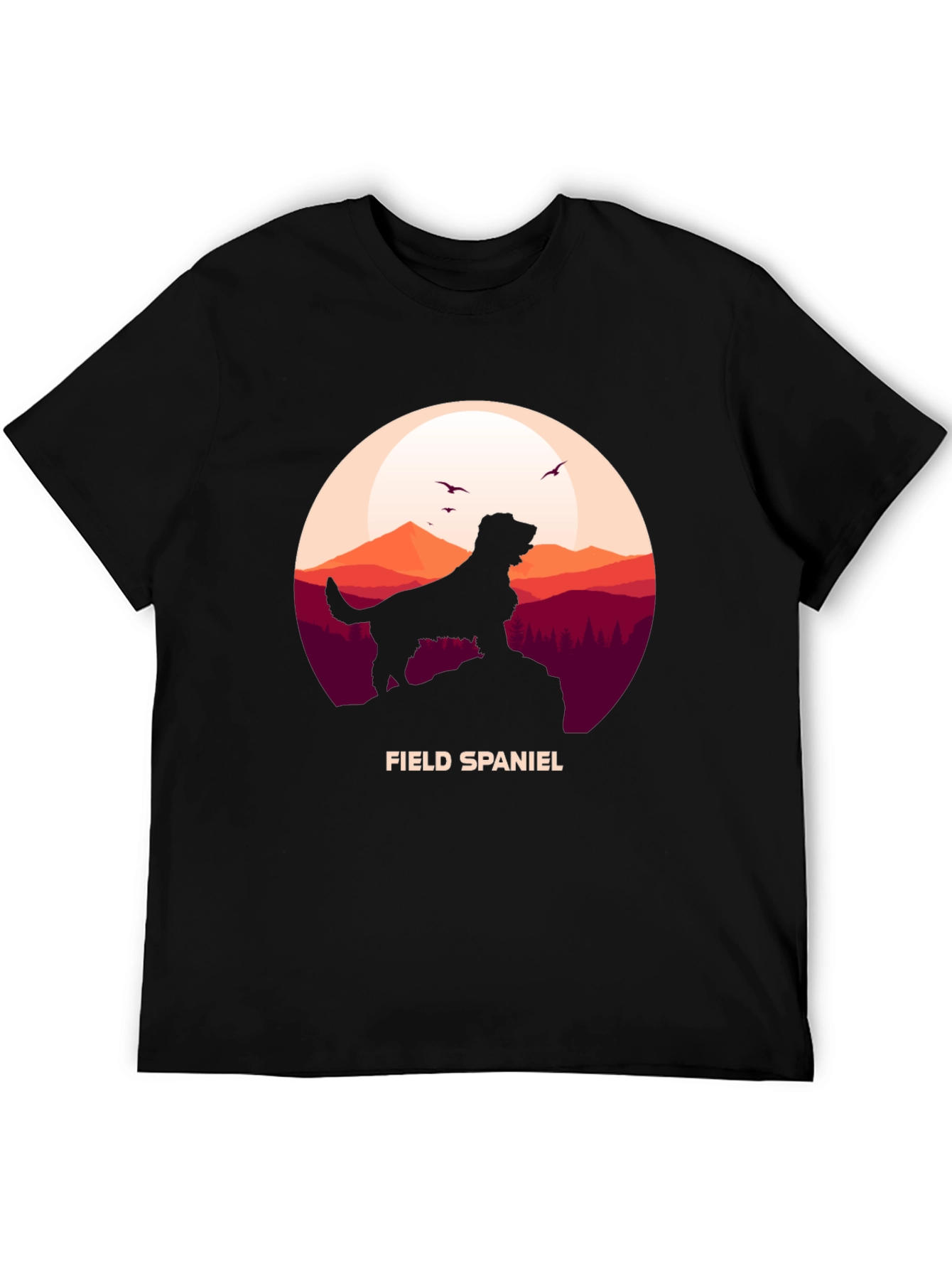 Field Spaniel Silhouette Graphic T-Shirt