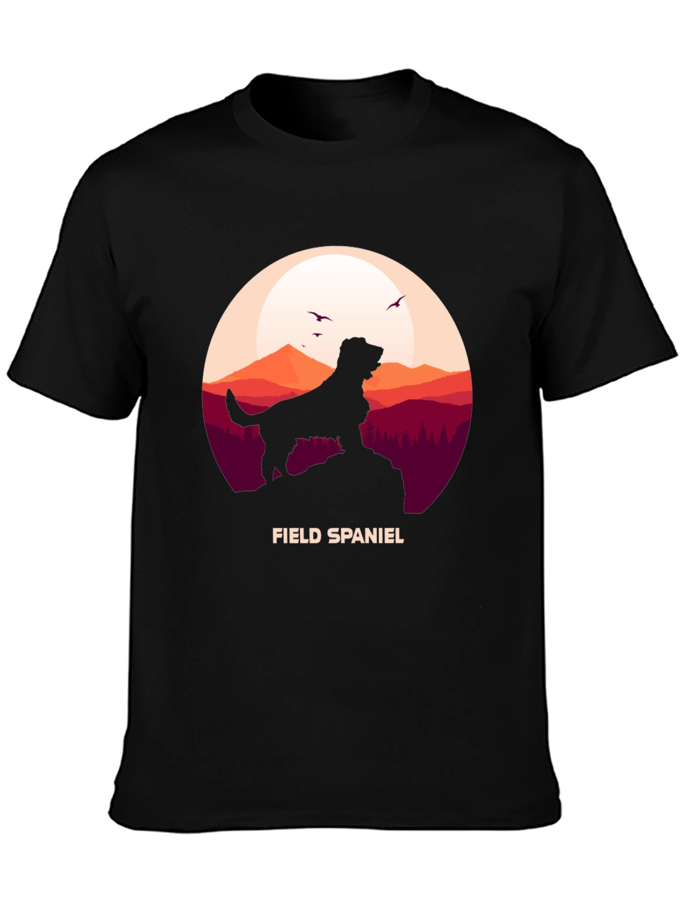 Field Spaniel Silhouette Graphic T-Shirt