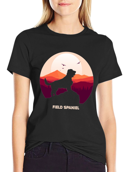 Field Spaniel Silhouette Graphic T-Shirt