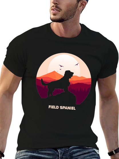 Field Spaniel Silhouette Graphic T-Shirt