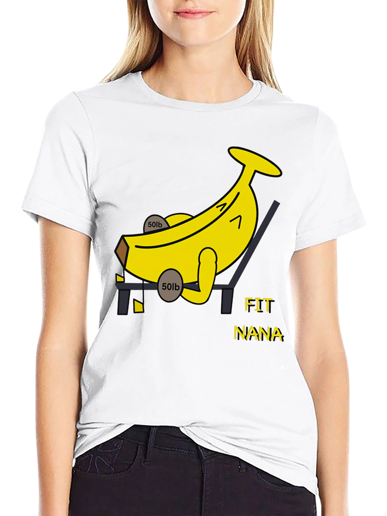 Fit Nana Banana Workout Black T-Shirt