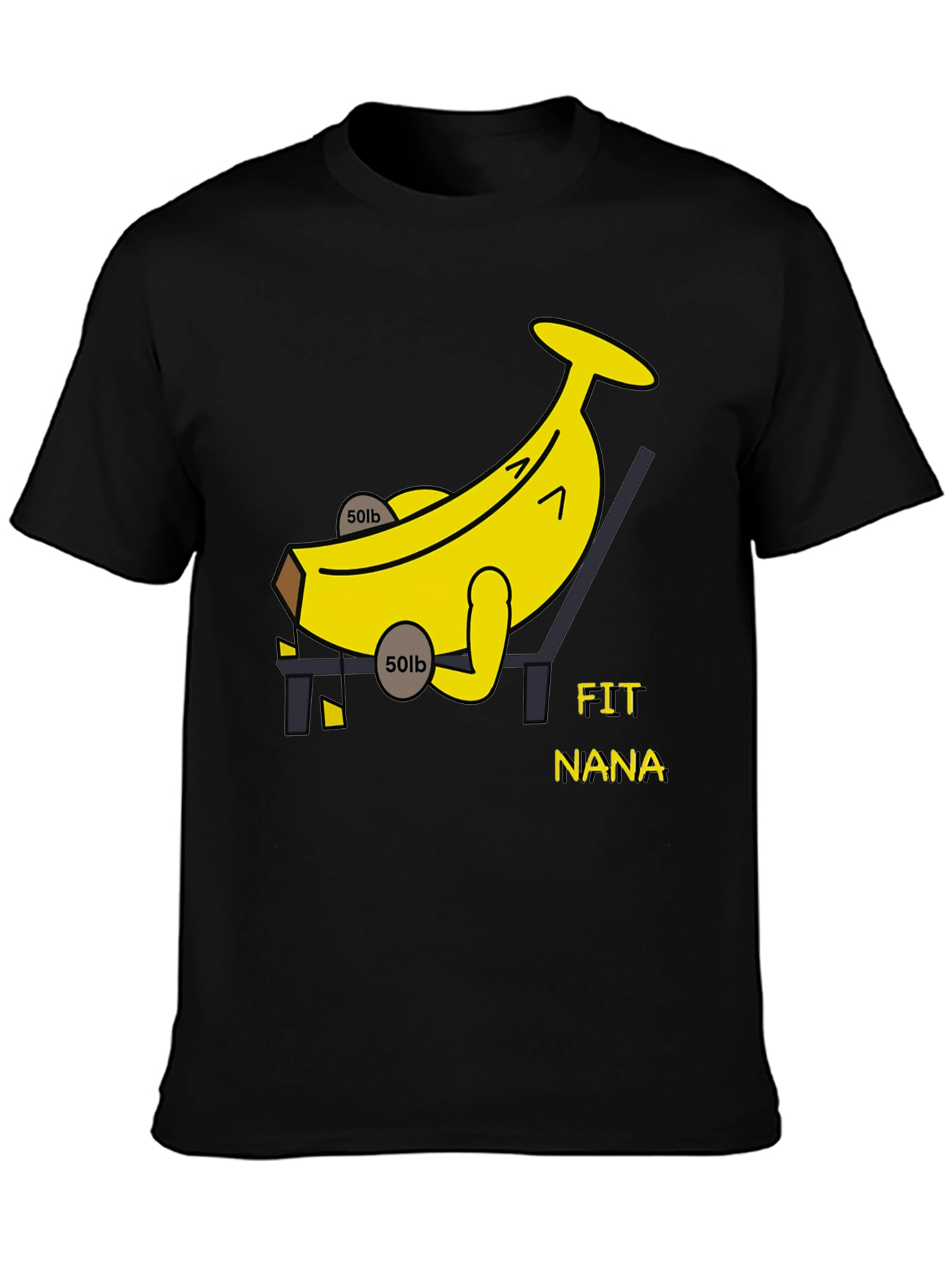 Fit Nana Banana Workout Black T-Shirt