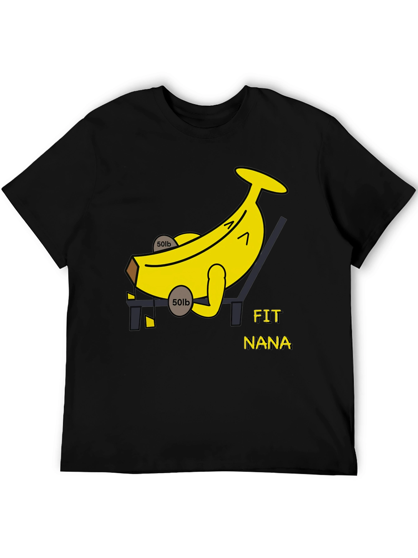 Fit Nana Banana Workout Black T-Shirt