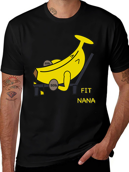 Fit Nana Banana Workout Black T-Shirt