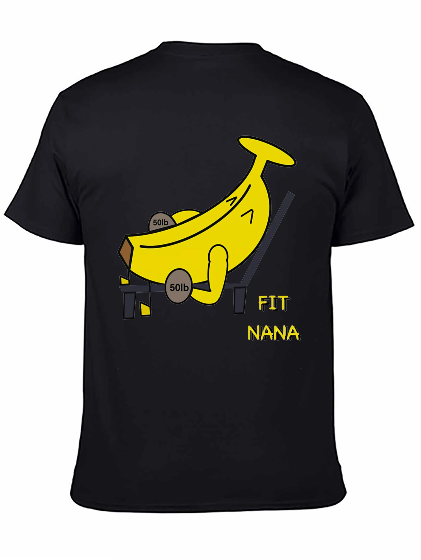 Fit Nana Banana Workout Black T-Shirt