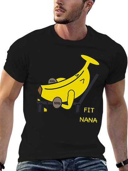 Fit Nana Banana Workout Black T-Shirt