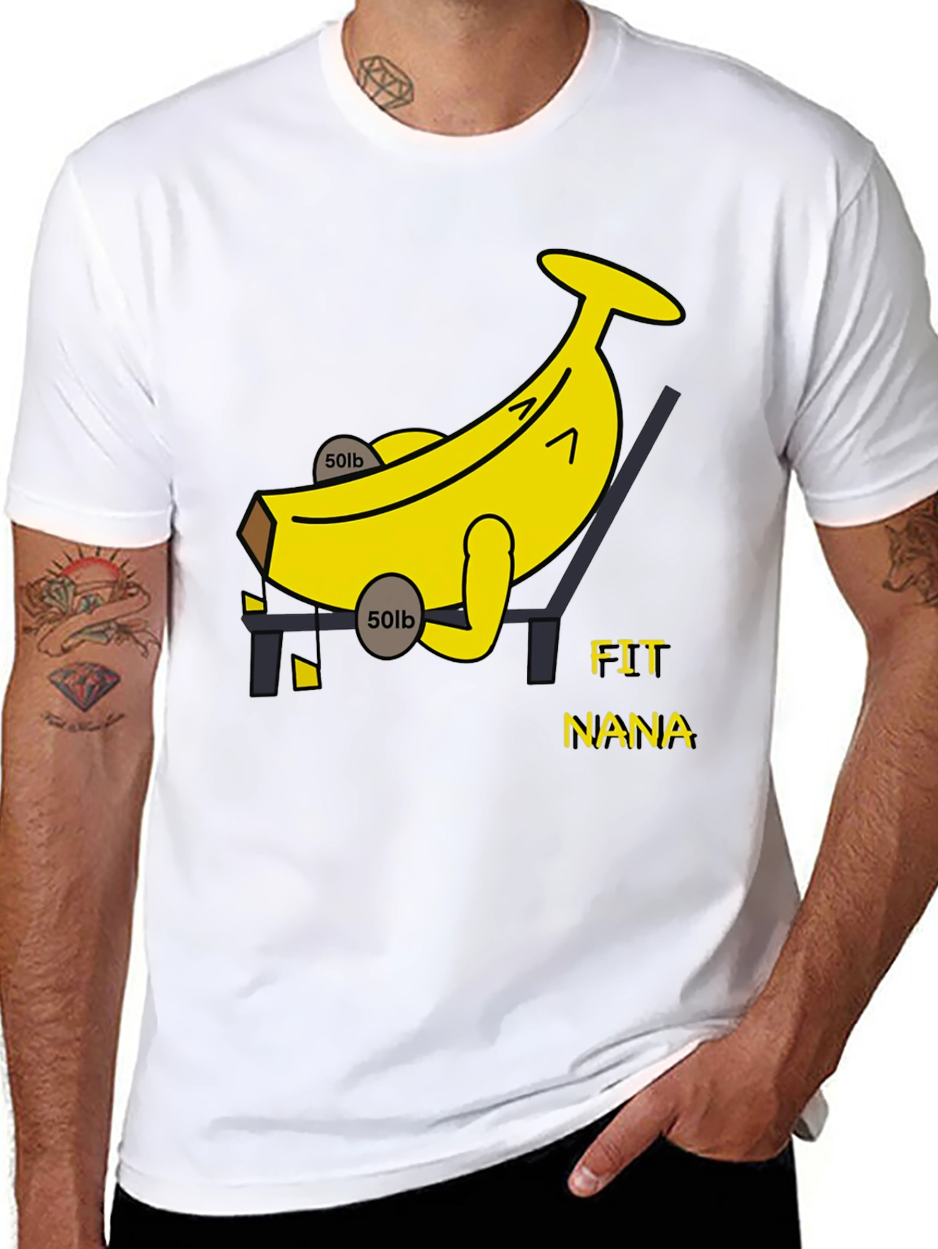 Fit Nana Banana Workout Black T-Shirt
