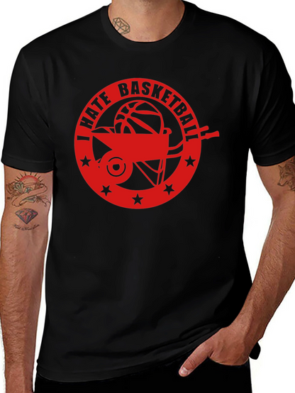 I Hate Basketball Graphic Tee - Black Casual Shirt