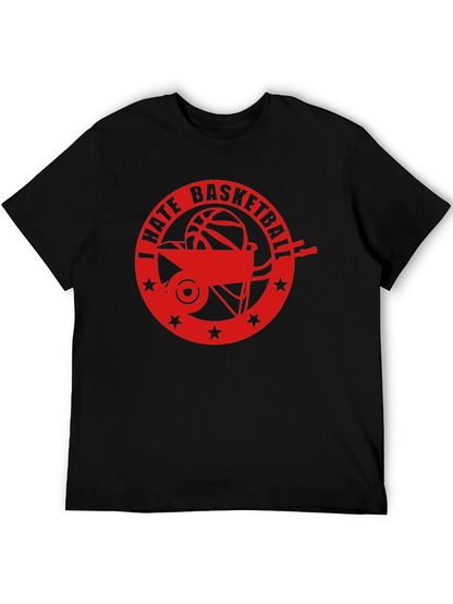 I Hate Basketball Graphic Tee - Black Casual Shirt