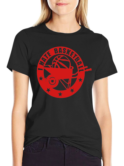 I Hate Basketball Graphic Tee - Black Casual Shirt