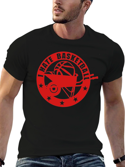 I Hate Basketball Graphic Tee - Black Casual Shirt