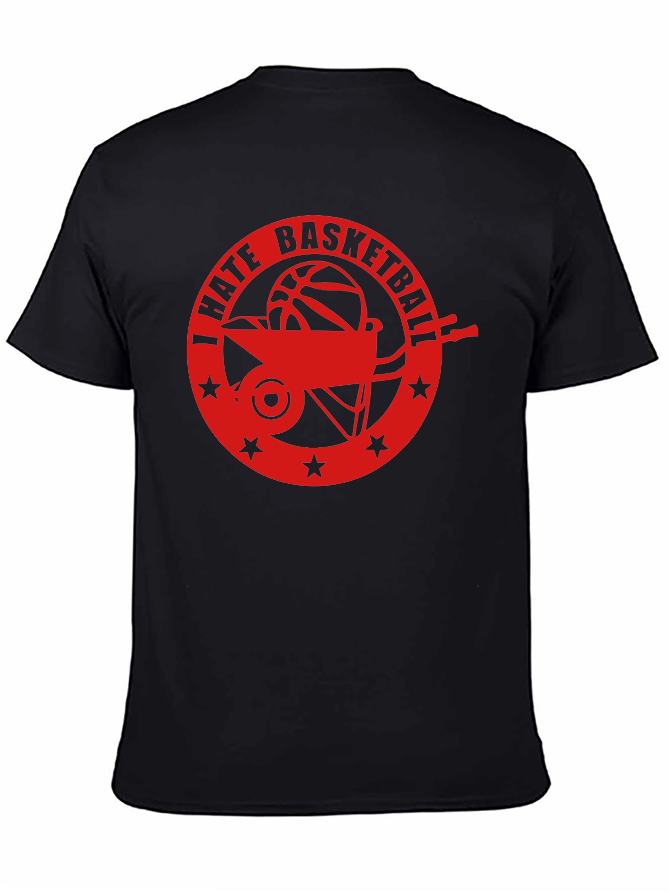 I Hate Basketball Graphic Tee - Black Casual Shirt