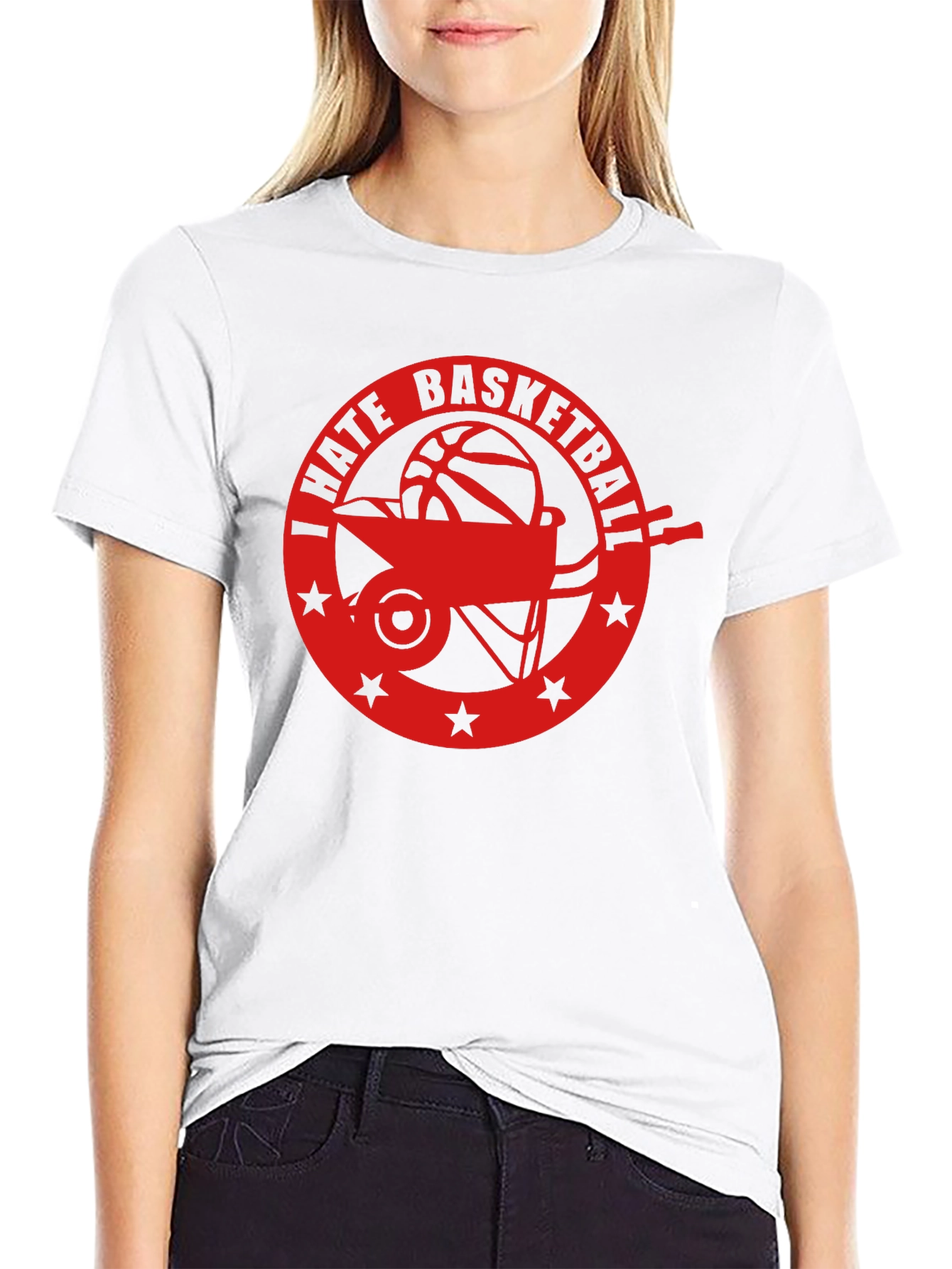 I Hate Basketball Graphic Tee - Black Casual Shirt