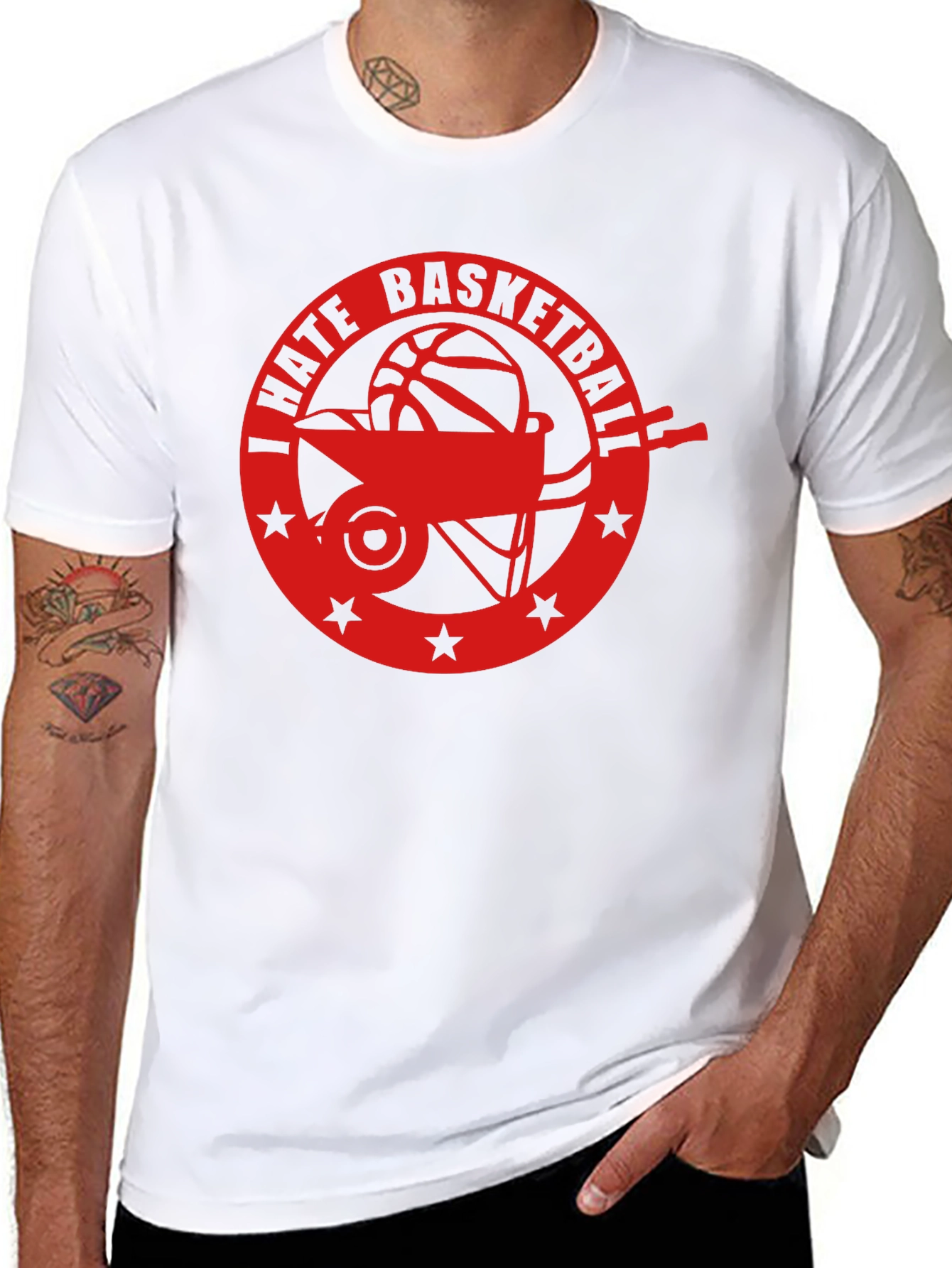 I Hate Basketball Graphic Tee - Black Casual Shirt