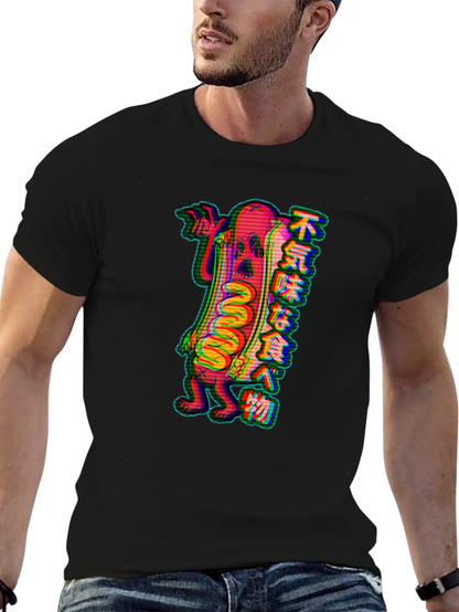 Spooky Hotdog Graphic Tee - Black