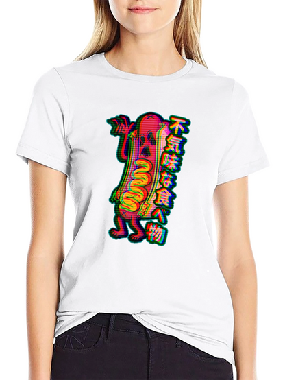 Spooky Hotdog Graphic Tee - Black